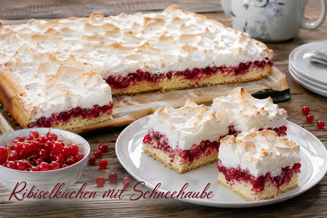 ribiselkuchen mit schneehaube